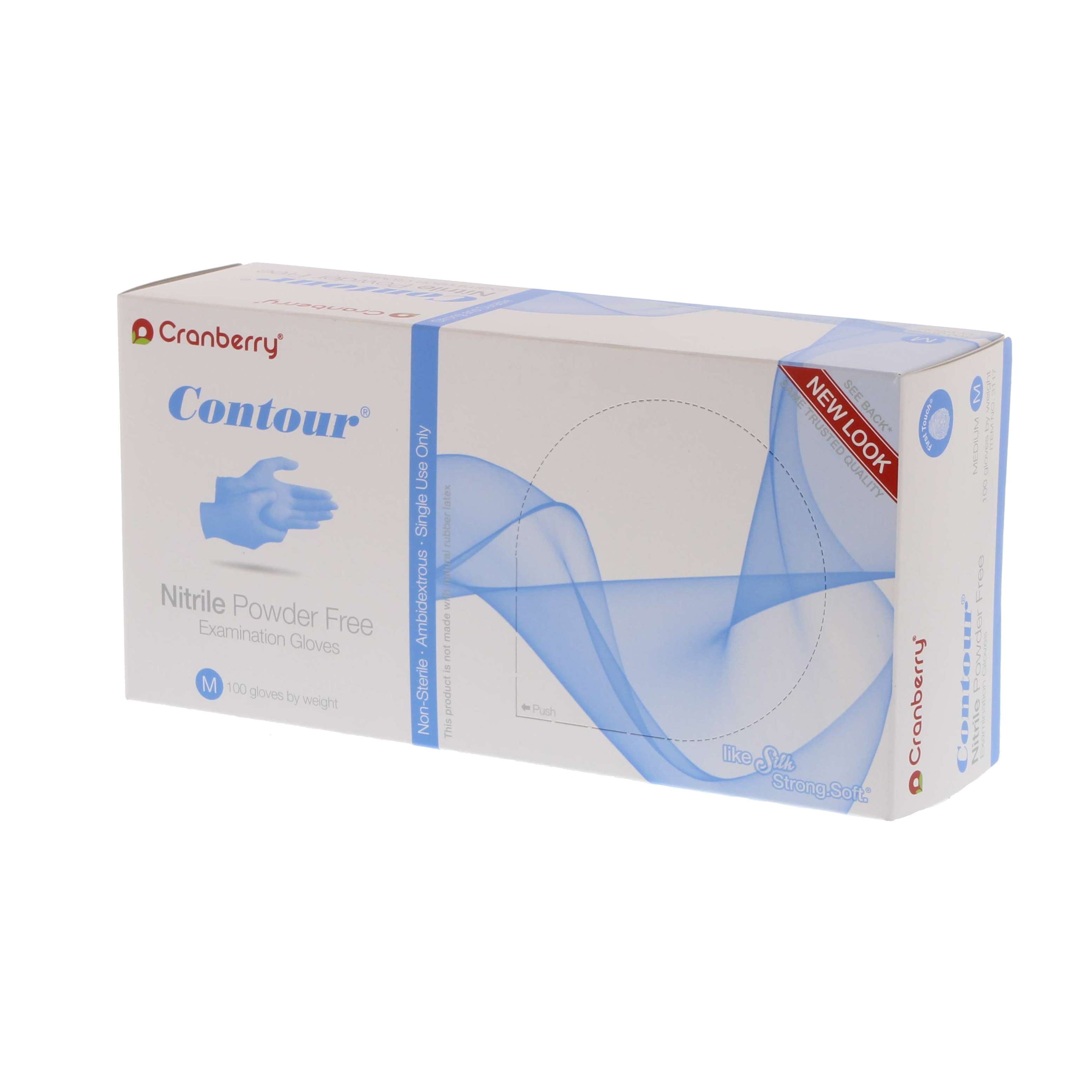 Cranberry 3117 Contour Nitrile Examination Gloves Powder Free Medium 100/Bx Cranberry 3117 Contour Nitrile Examination Gloves Powder Free Medium 100/Bx